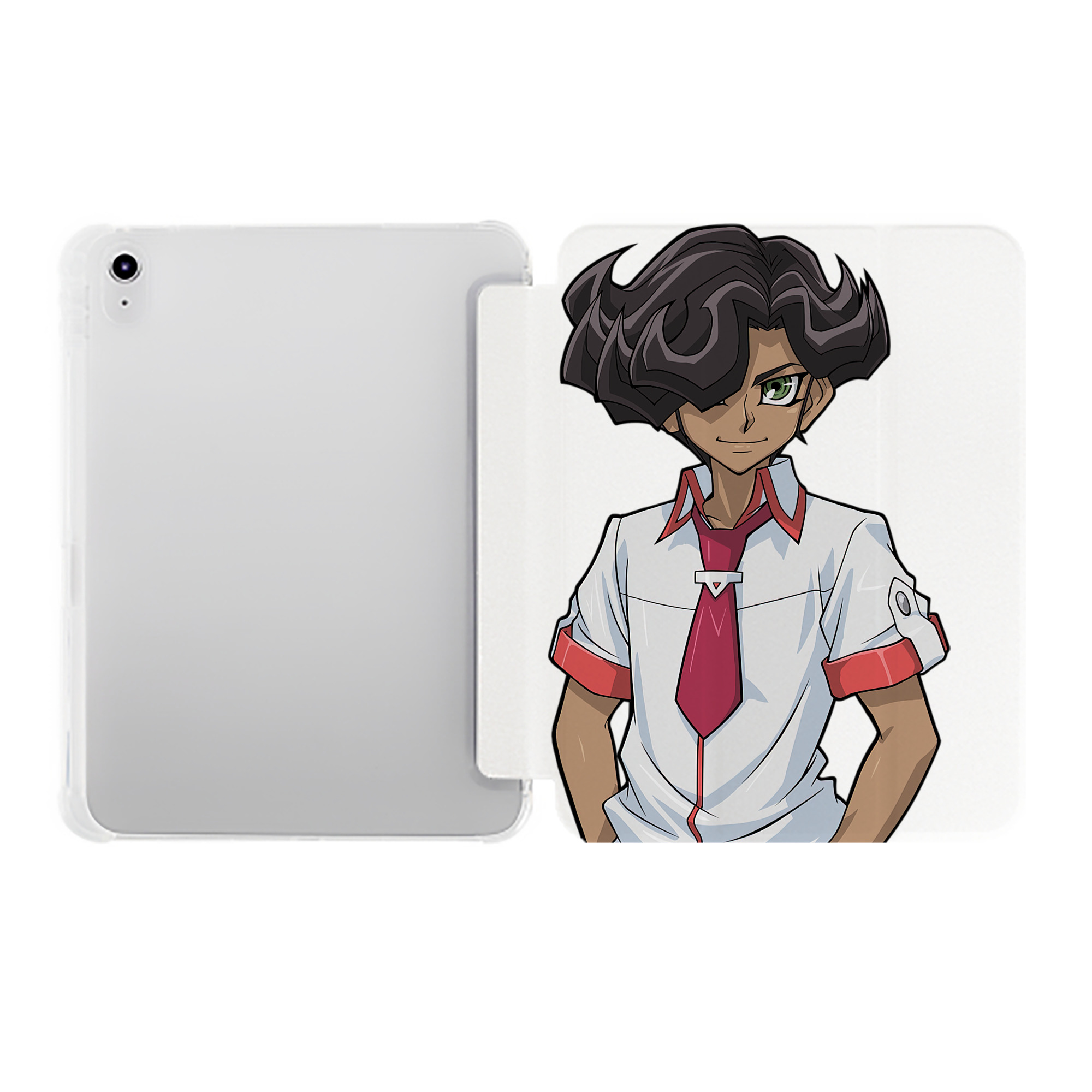 （画像用） 遊☆戯☆王 Yu-Gi-Oh! IPad ケース ペン収納付き 三つ折りスタンド PUレザー×シリコン 対応機種9.5/10.5/10.9インチ